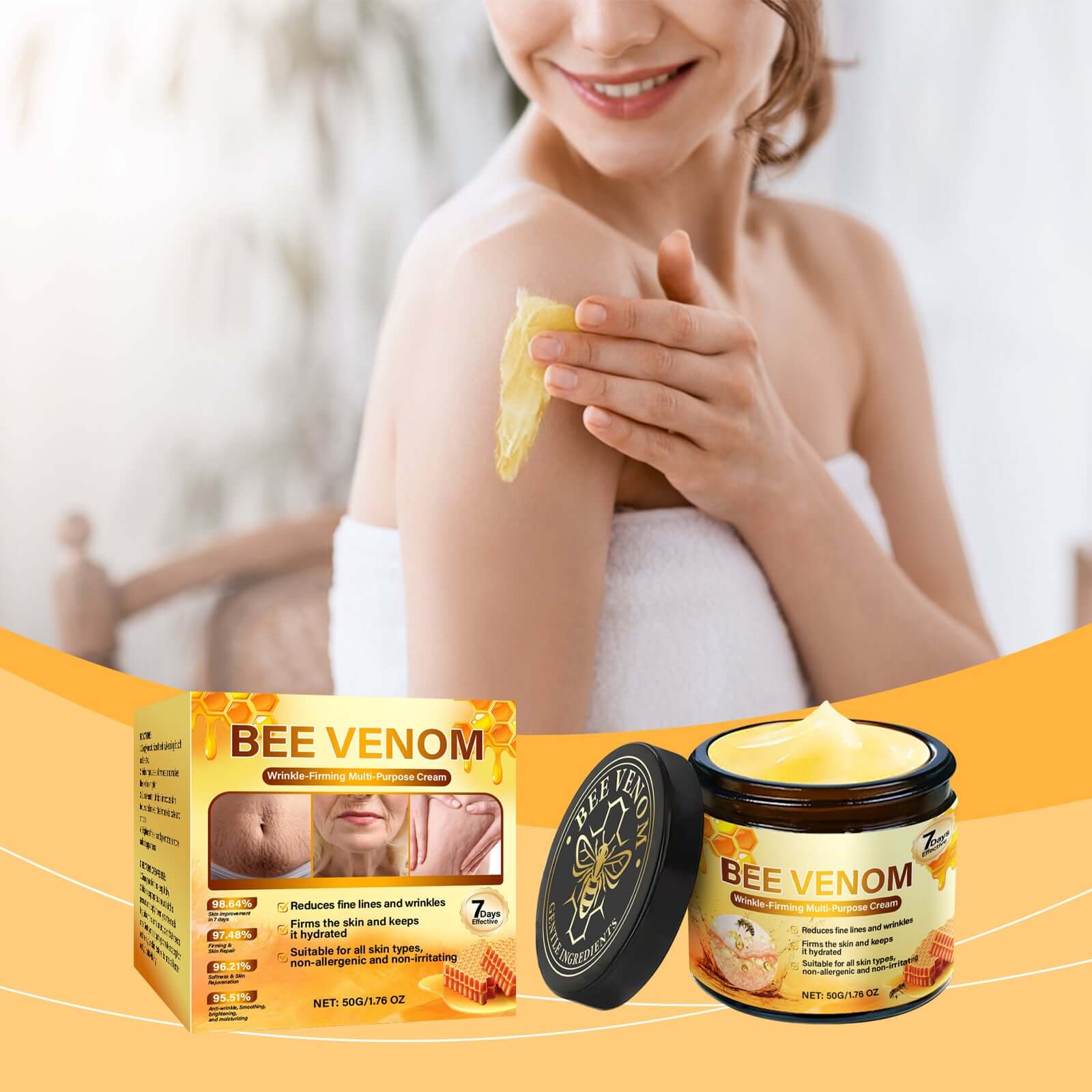 Crème hydratante pour la peau avec ingrédients doux, soin nourrissant pour la peau, contenant une texture crémeuse et apaisante.