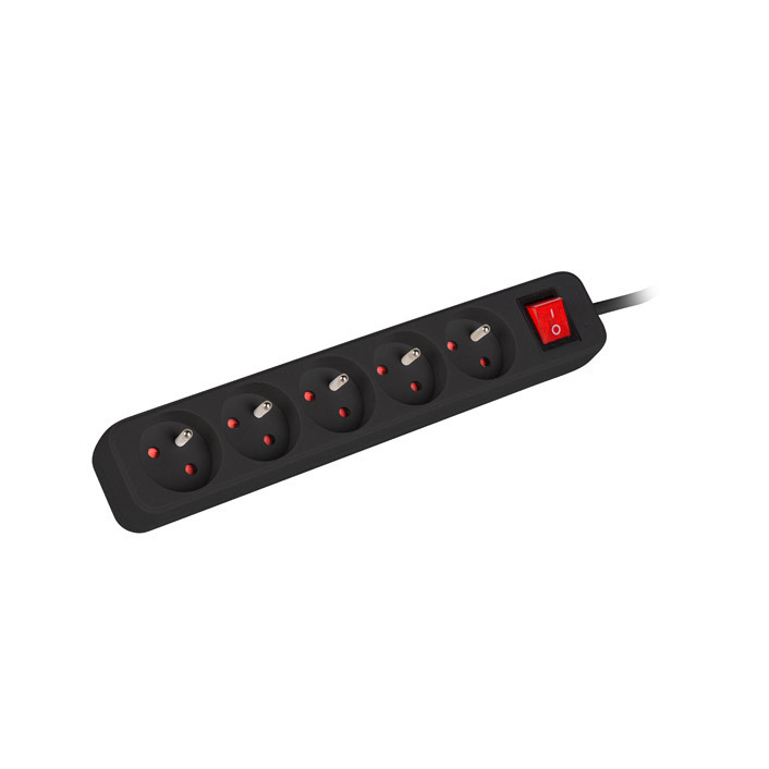 Lanberg PS1-05E-0150-BK 250V Elosztó 5 aljzatos 1.5m - Fekete (PS1-05E-0150-BK)-0