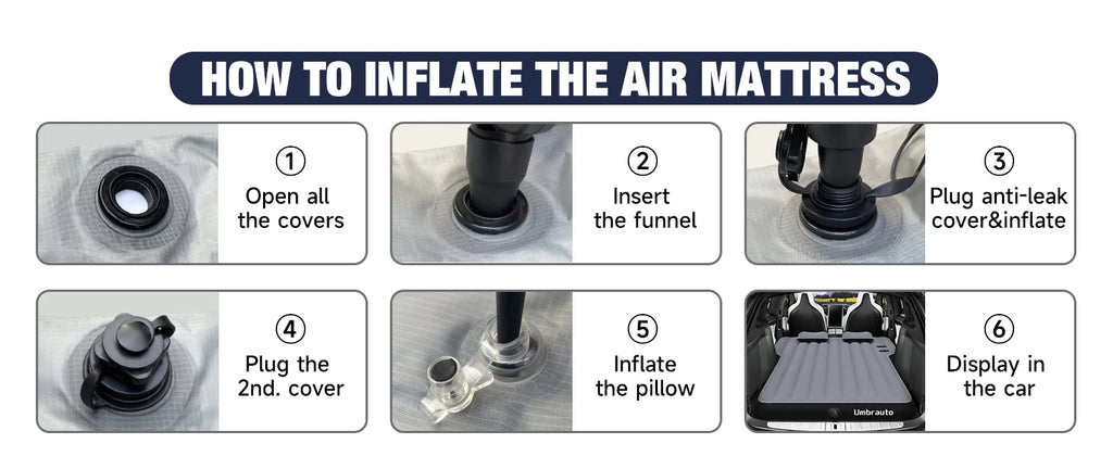 Umbrauto Tesla Y Car Camping SUV Thicken Air Mattress,Gray