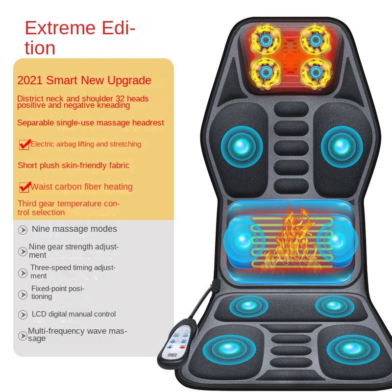 Car and Home Cervical Massager Multi-functional Heating Vibration Neck and Back Massage Cushion Seat Pad