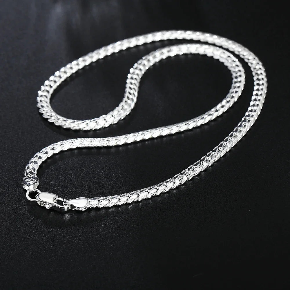 20 - 60cm 925 Sterling Silver Luxury Brand Design 6mm Fine Necklace Chain for Woman Men Fashion Wedding Engagement Jewelry - 𝐃𝐔𝐕𝐋𝐀𝐒𝐇𝐎𝐏