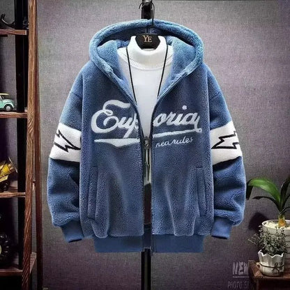 2023 Autumn Winter Men's Hooded Jackets Korean Fashion Streetwear Harajuku Jackets Casual Men Clothing Wool Jackets Warm Jacket - 𝐝𝐮𝐯𝐥𝐚𝐬𝐡𝐨𝐩.𝐜𝐨𝐦