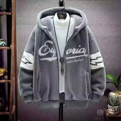 2023 Autumn Winter Men's Hooded Jackets Korean Fashion Streetwear Harajuku Jackets Casual Men Clothing Wool Jackets Warm Jacket - 𝐝𝐮𝐯𝐥𝐚𝐬𝐡𝐨𝐩.𝐜𝐨𝐦