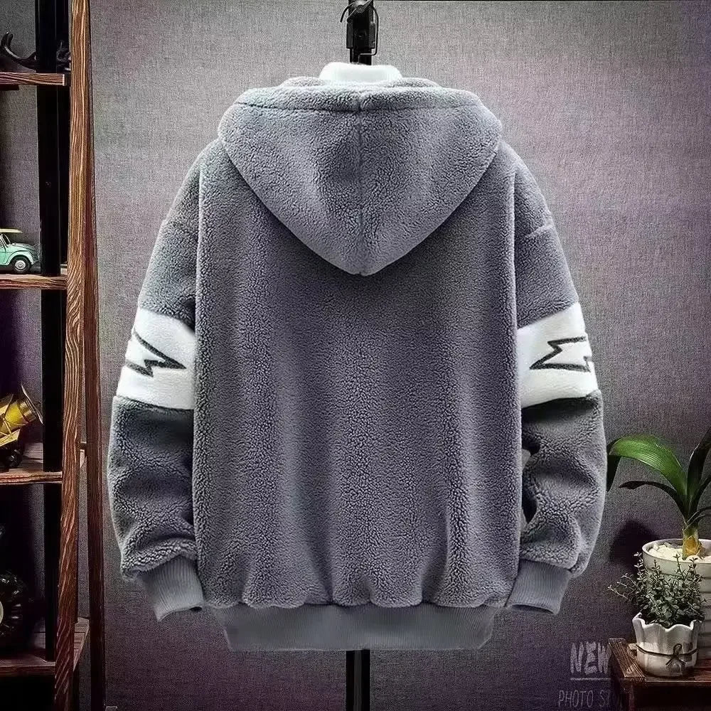 2023 Autumn Winter Men's Hooded Jackets Korean Fashion Streetwear Harajuku Jackets Casual Men Clothing Wool Jackets Warm Jacket - 𝐝𝐮𝐯𝐥𝐚𝐬𝐡𝐨𝐩.𝐜𝐨𝐦