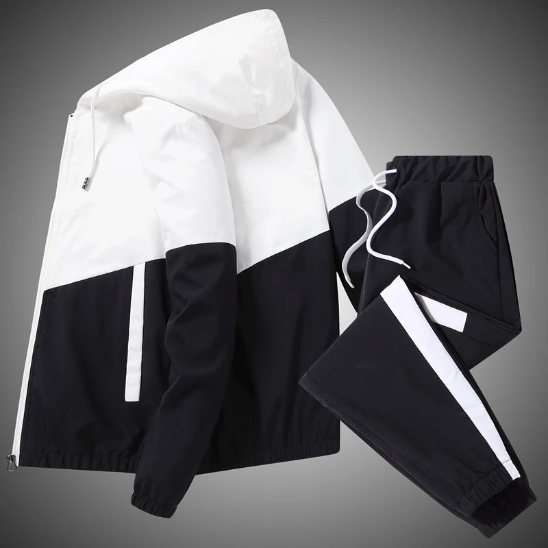 2025 Men Tracksuit Casual Joggers Hooded Sportswear Jackets And Pants 2 Piece Sets Hip Hop Running Sports Suit - 𝐝𝐮𝐯𝐥𝐚𝐬𝐡𝐨𝐩.𝐜𝐨𝐦