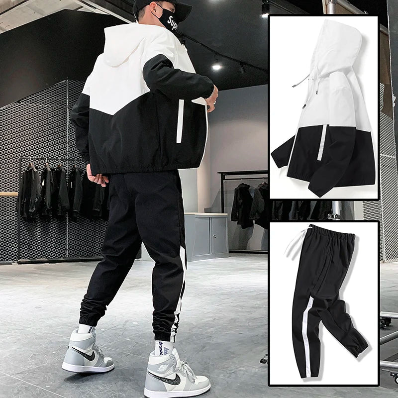 2025 Men Tracksuit Casual Joggers Hooded Sportswear Jackets And Pants 2 Piece Sets Hip Hop Running Sports Suit - 𝐝𝐮𝐯𝐥𝐚𝐬𝐡𝐨𝐩.𝐜𝐨𝐦