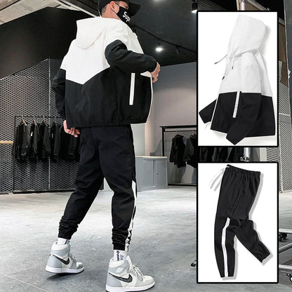 2025 Men Tracksuit Casual Joggers Hooded Sportswear Jackets And Pants 2 Piece Sets Hip Hop Running Sports Suit - 𝐝𝐮𝐯𝐥𝐚𝐬𝐡𝐨𝐩.𝐜𝐨𝐦
