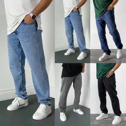 2025 New Business Men's Jeans Casual Straight Stretch Fashion Classic Blue Black Work Denim Trousers Male Brand Clothing S - 3XL - 𝐝𝐮𝐯𝐥𝐚𝐬𝐡𝐨𝐩.𝐜𝐨𝐦