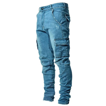 2025 New Korean Men's Casual Long Jeans Classic Man Straight Denim Wide - leg Pants Solid Color Light Blue Grey Black 4XL - 𝐝𝐮𝐯𝐥𝐚𝐬𝐡𝐨𝐩.𝐜𝐨𝐦