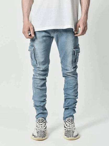 2025 New Korean Men's Casual Long Jeans Classic Man Straight Denim Wide - leg Pants Solid Color Light Blue Grey Black 4XL - 𝐝𝐮𝐯𝐥𝐚𝐬𝐡𝐨𝐩.𝐜𝐨𝐦