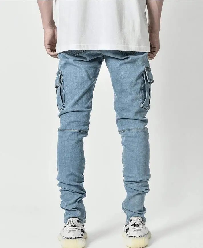 2025 New Korean Men's Casual Long Jeans Classic Man Straight Denim Wide - leg Pants Solid Color Light Blue Grey Black 4XL - 𝐝𝐮𝐯𝐥𝐚𝐬𝐡𝐨𝐩.𝐜𝐨𝐦
