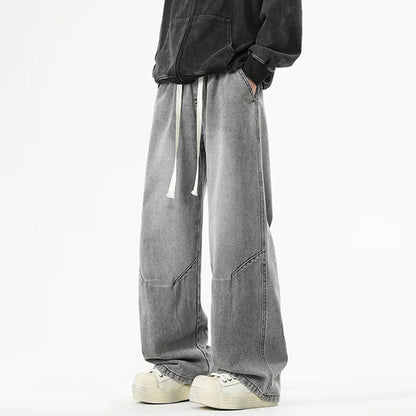 2025 New Streetwear Baggy Jeans for Men Korean Fashion Wide Leg Straight Denim Pants Male Elastic Waist Classic Y2K Blue Jean - 𝐝𝐮𝐯𝐥𝐚𝐬𝐡𝐨𝐩.𝐜𝐨𝐦