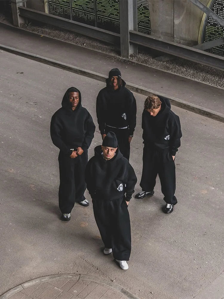 2025 Trendy High Street Retro Casual Streetwear Men's Sports Suit Y2K Harajuku Embroidered Hoodie men Hip - hop Loose Sweatpants - 𝐃𝐔𝐕𝐋𝐀𝐒𝐇𝐎𝐏