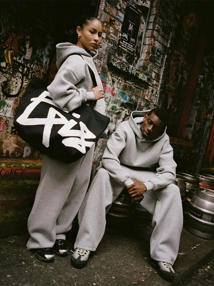 2025 Trendy High Street Retro Casual Streetwear Men's Sports Suit Y2K Harajuku Embroidered Hoodie men Hip - hop Loose Sweatpants - 𝐃𝐔𝐕𝐋𝐀𝐒𝐇𝐎𝐏