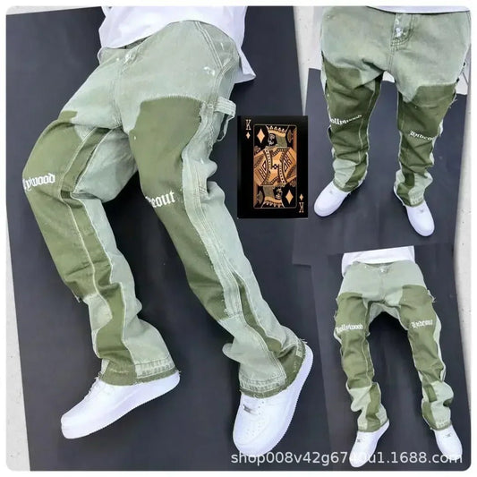 2025 Vintage Men's Jeans Distressed Vibe Bell Bottoms Clean Fit Woodworking Workwear Denim Pants for Outdoor Trade - 𝐝𝐮𝐯𝐥𝐚𝐬𝐡𝐨𝐩.𝐜𝐨𝐦