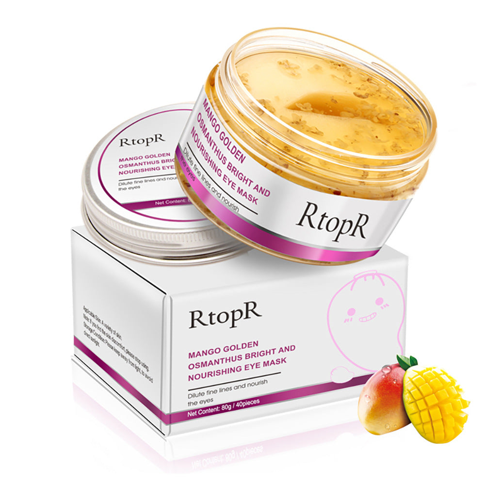 Masque pour les yeux Mango Osmanthus, hydratant et anti-relâchement, réduit les cernes et les signes de vieillissement pour le soin du regard.