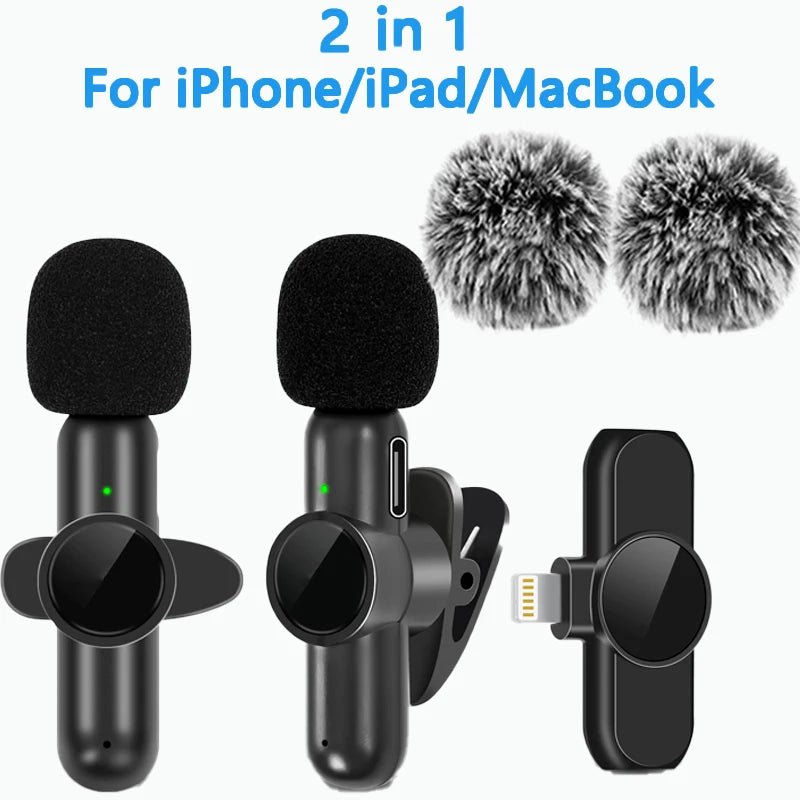 2.4G Wireless Lavalier Microphone Noise Cancelling Audio Video Recording for IPhone/iPad/Android/Xiaomi/Samsung Live Game Mic - 𝐝𝐮𝐯𝐥𝐚𝐬𝐡𝐨𝐩.𝐜𝐨𝐦