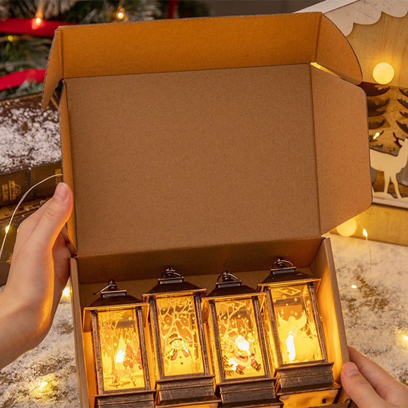 Christmas Decorative Lantern Set Mini Table Lanterns Creative Christmas Gift