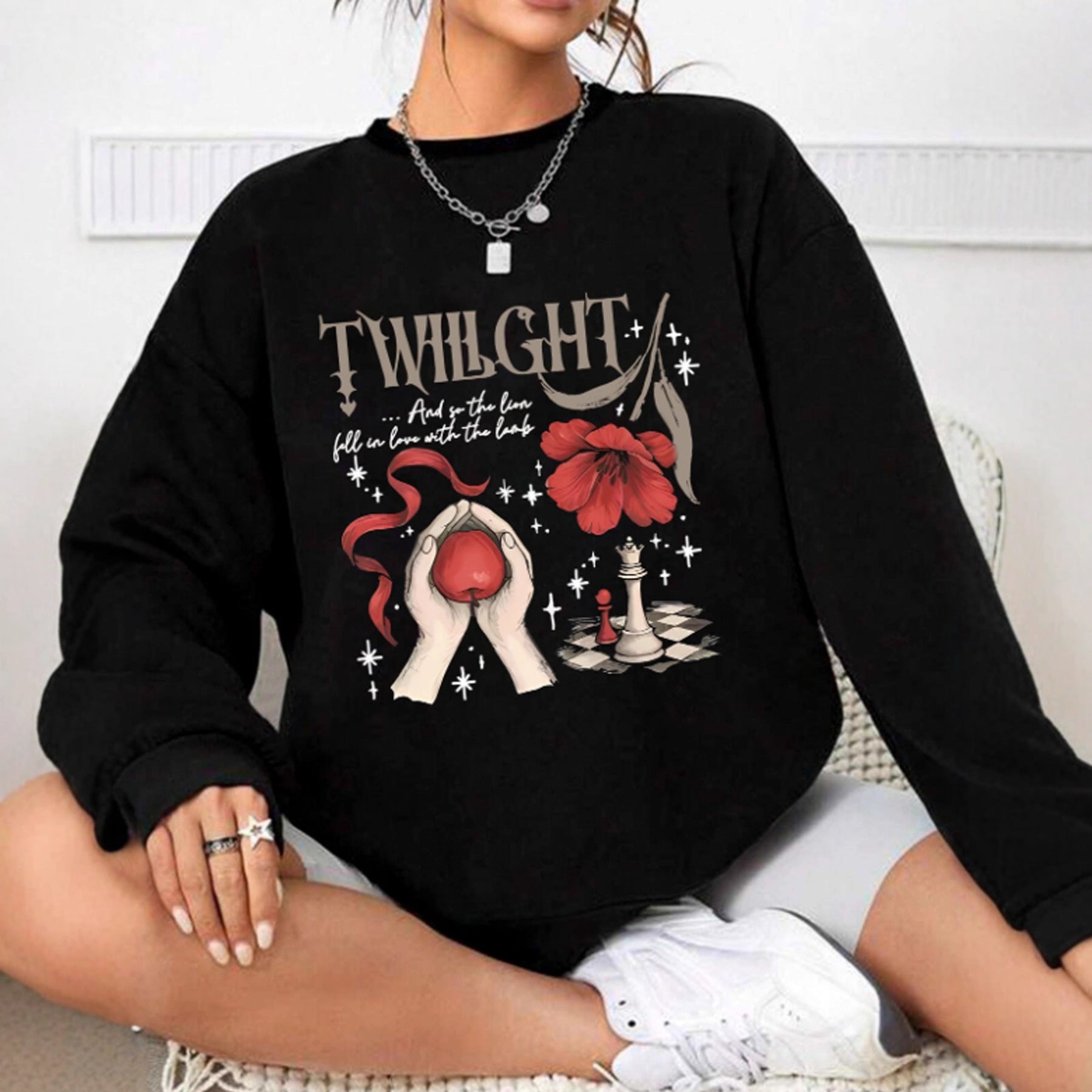 Twilight print long sleeved sweatshirt