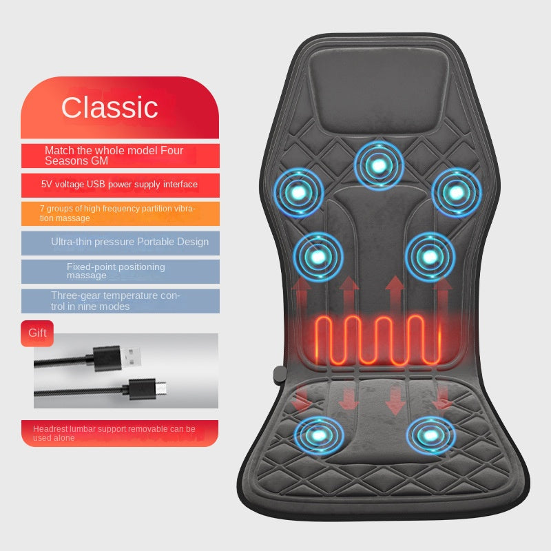 Car and Home Cervical Massager Multi-functional Heating Vibration Neck and Back Massage Cushion Seat Pad