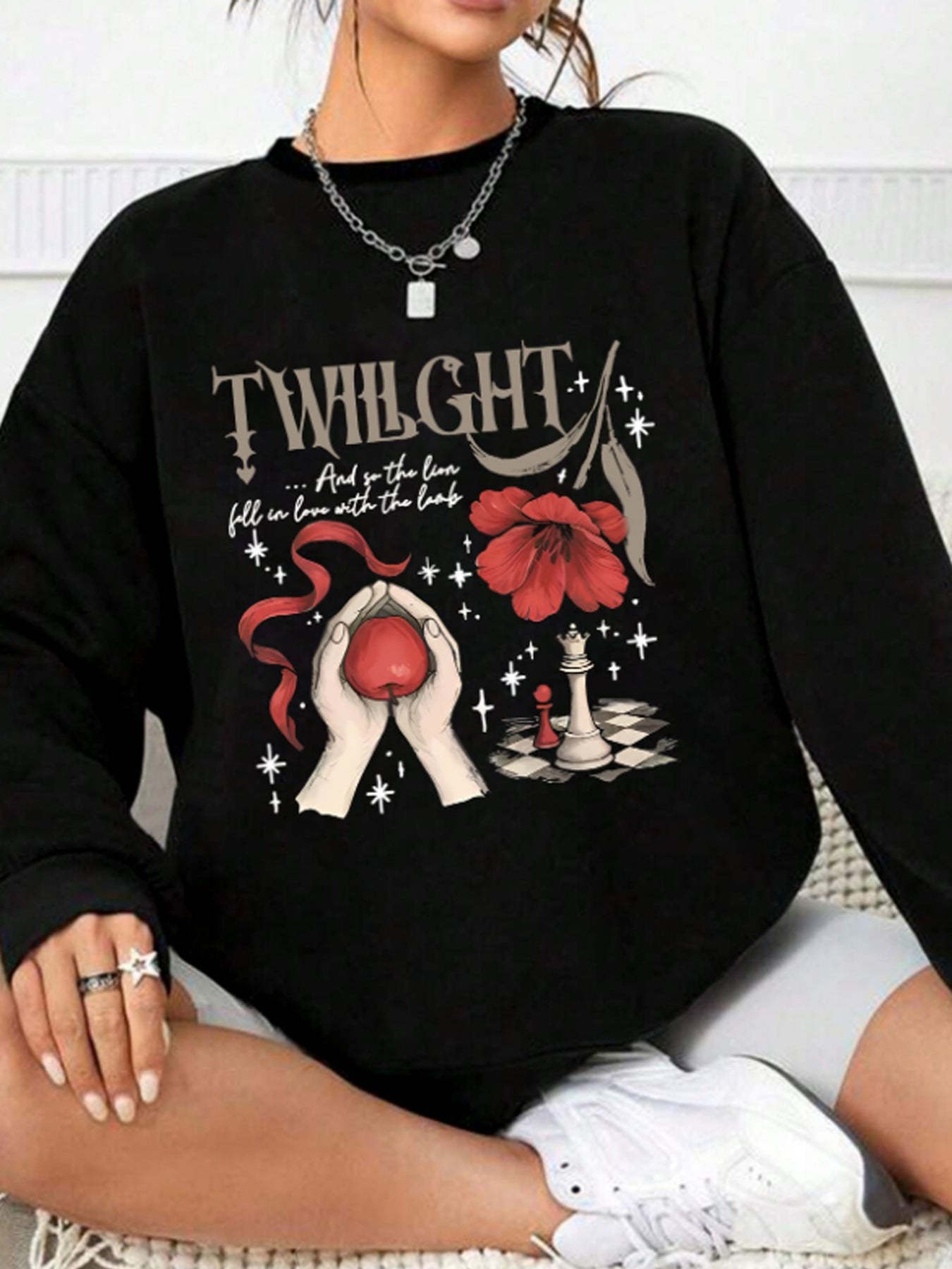 Twilight print long sleeved sweatshirt