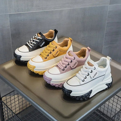 7CM Genuine Leather Platform Wedge Fashion Women Spring Well - fitting Autumn Chunky Sneakers Shoes Breathable Mixed Color Winter - 𝐃𝐔𝐕𝐋𝐀𝐒𝐇𝐎𝐏