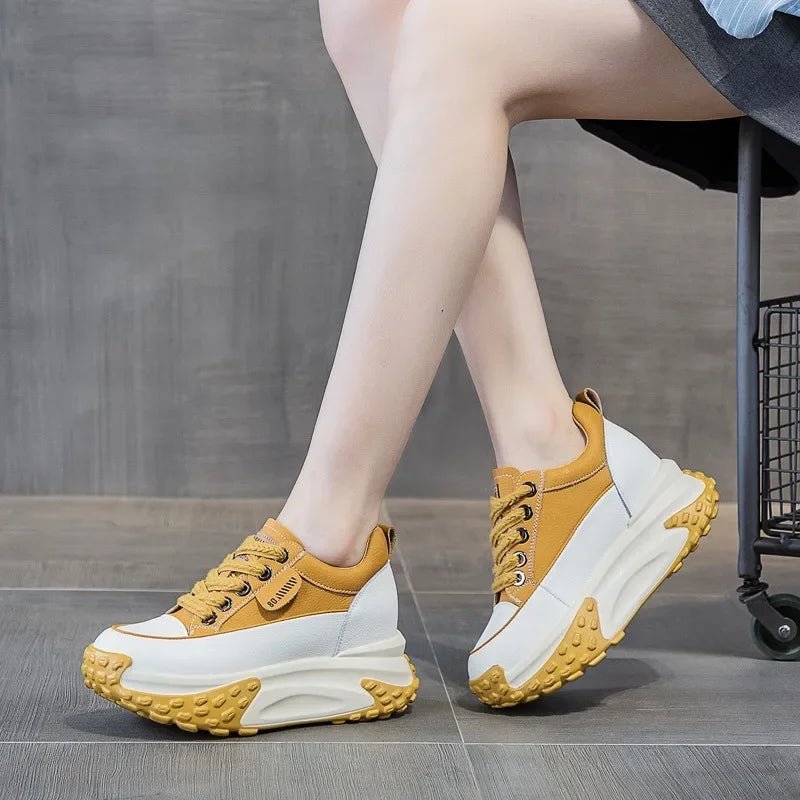 7CM Genuine Leather Platform Wedge Fashion Women Spring Well - fitting Autumn Chunky Sneakers Shoes Breathable Mixed Color Winter - 𝐃𝐔𝐕𝐋𝐀𝐒𝐇𝐎𝐏