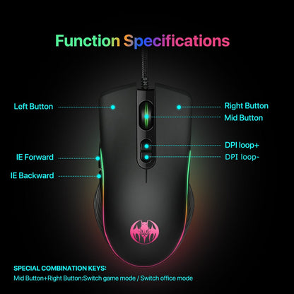 7D Youbat wired gaming mouse 6 - speed 7200DPI mouse gaming mouse - 𝐃𝐔𝐕𝐋𝐀𝐒𝐇𝐎𝐏