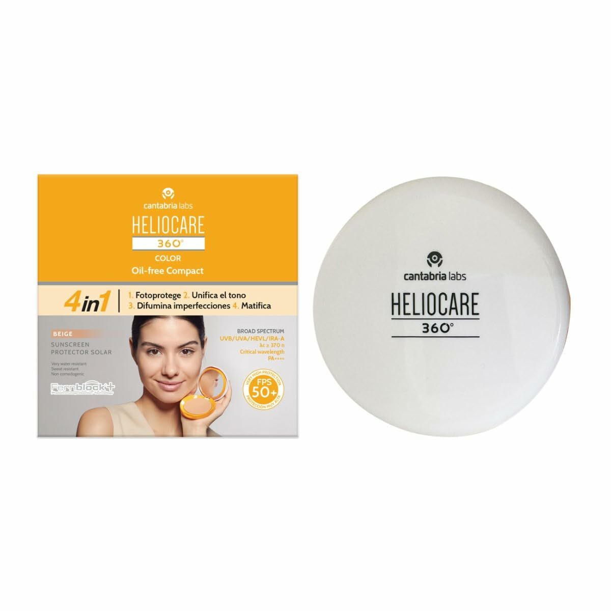 Sun Protection with Colour Heliocare 360 Compact Oil-Free Beige SPF 50+ 10 g-0