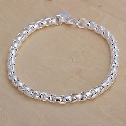 925 Sterling Silver Exquisite Solid Chain Bracelet Fashion Charm Women Men Solid Wedding Cute Simple Models Jewelry - 𝐃𝐔𝐕𝐋𝐀𝐒𝐇𝐎𝐏
