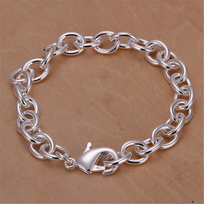 925 Sterling Silver Exquisite Solid Chain Bracelet Fashion Charm Women Men Solid Wedding Cute Simple Models Jewelry - 𝐃𝐔𝐕𝐋𝐀𝐒𝐇𝐎𝐏