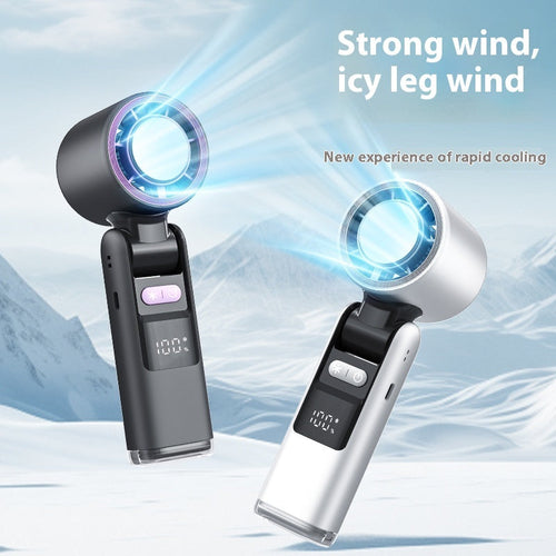Ice Cool Turbo Mini Fan with Digital Display – USB Rechargeable &