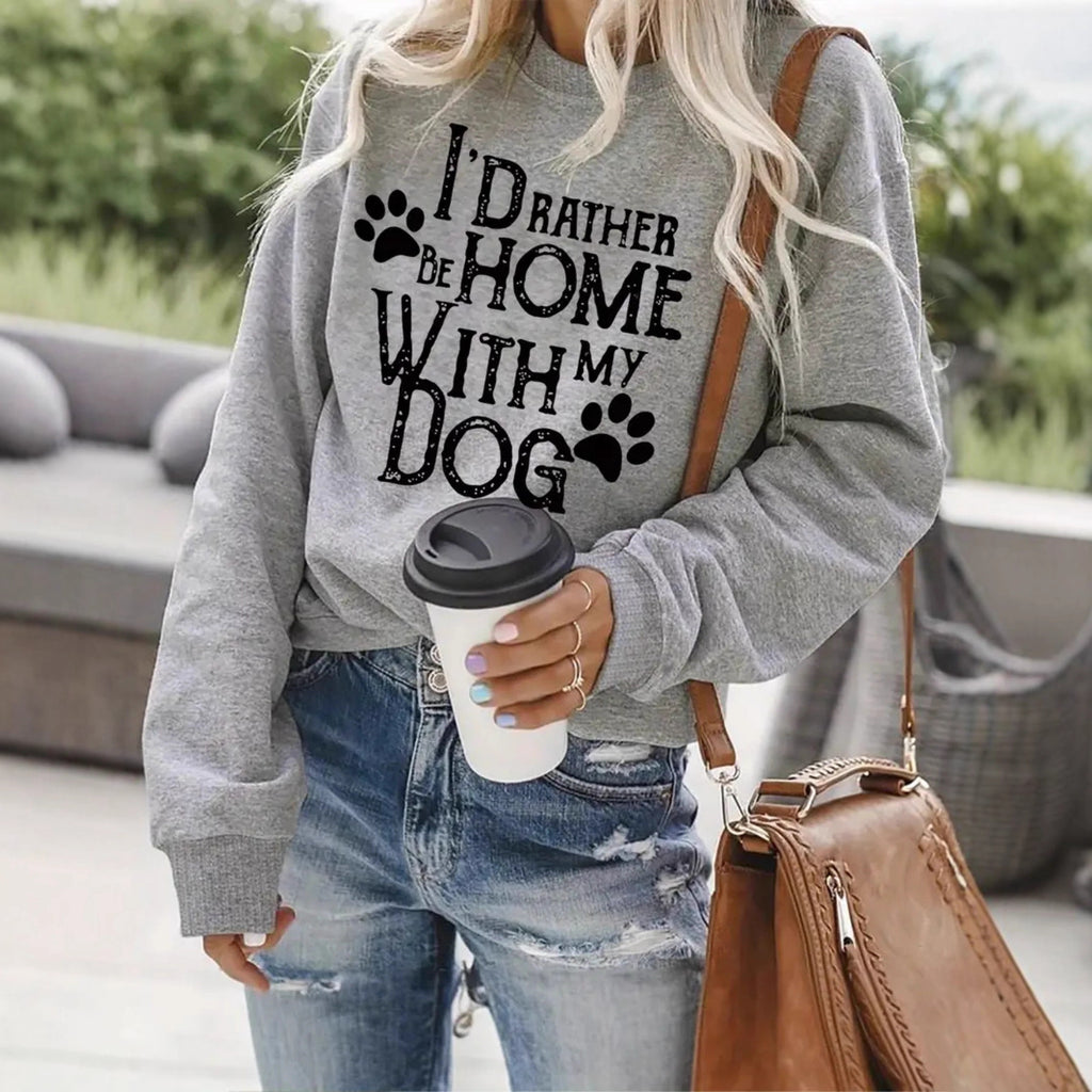 Hoodie with dog pattern print
