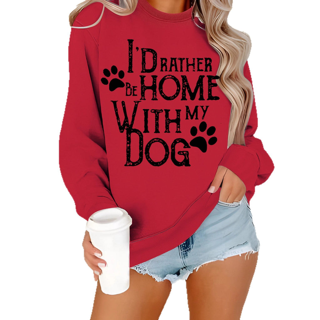 Hoodie with dog pattern print