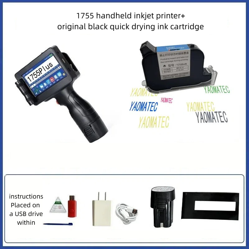 Yaomatec 1755 intelligent handheld inkjet printer assembly line batch number changing and marking machine food production date