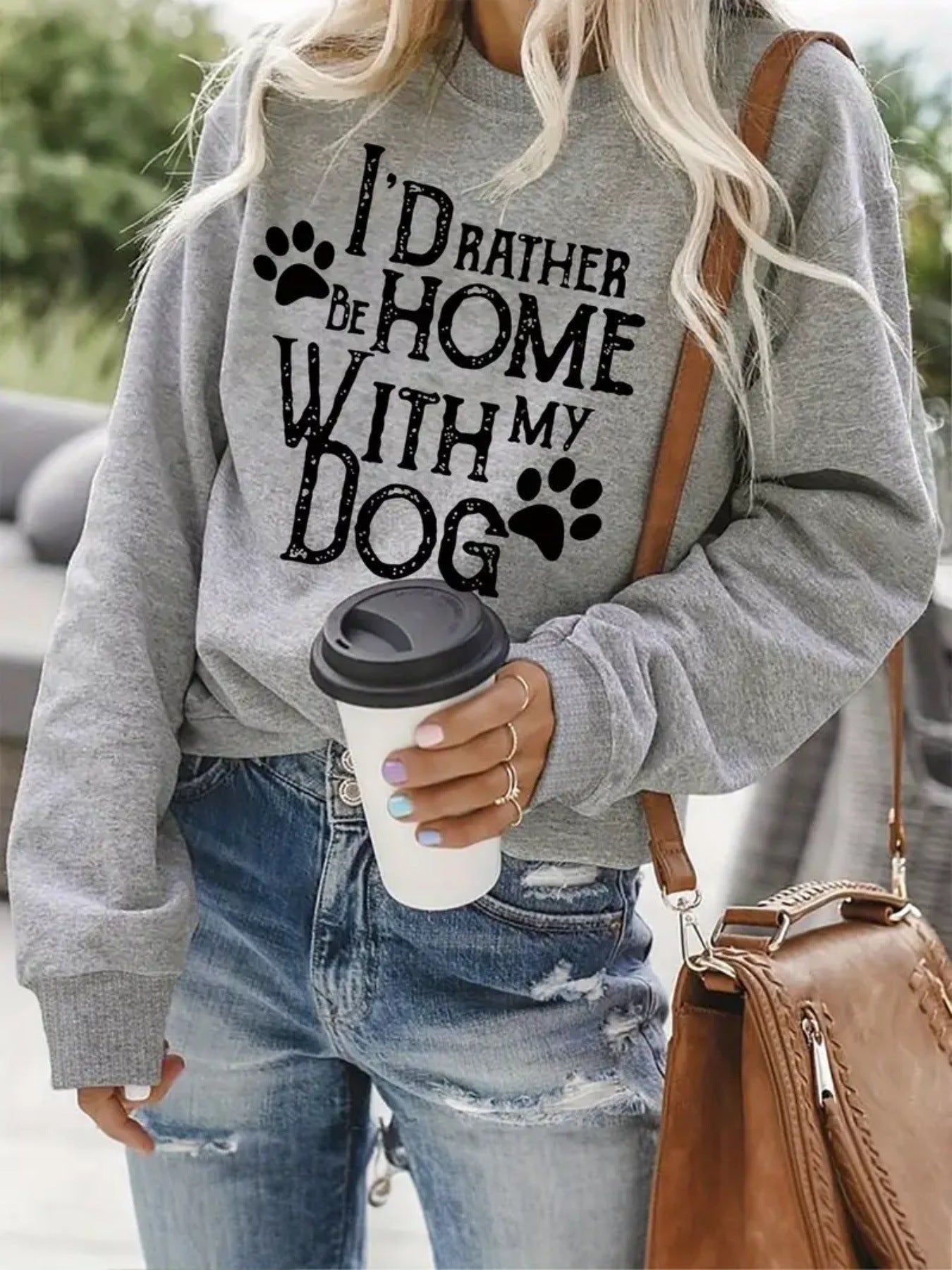 Hoodie with dog pattern print