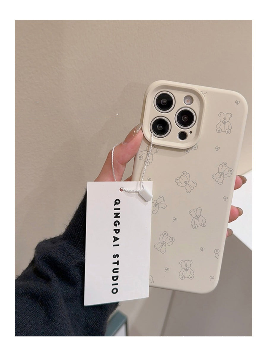 Suitable for Apple Doll Bear Liquid Silicone 16Promax Phone Case