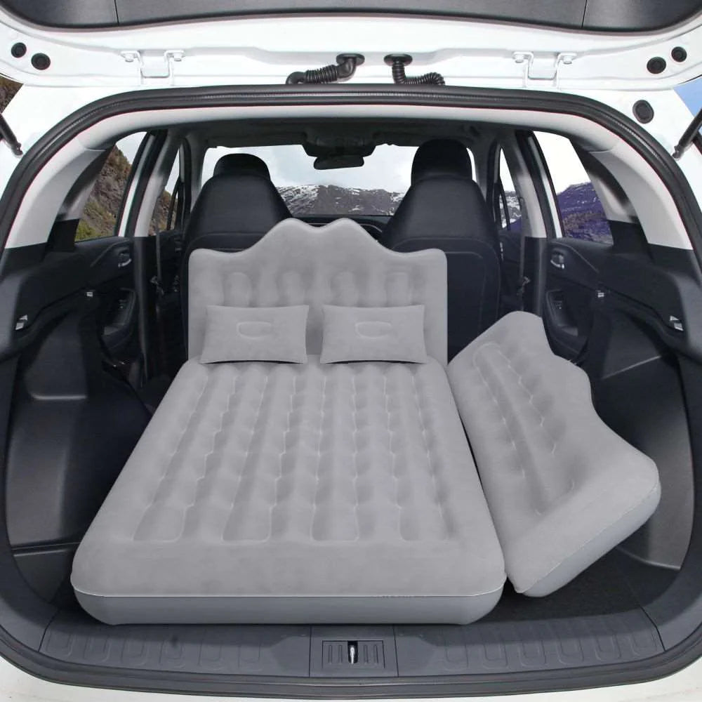 Umbrauto 29.53in/75cm Wide Car Air Mattress – Inflatable SUV, Truck & Van Back Seat Camping Bed with Pump & Pillows, Gray