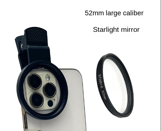 52mm Lens Phone Accessories Sparkling Starlight Mirror Short Line Mirror Starburst Mirror 4/6/8 Lines Single