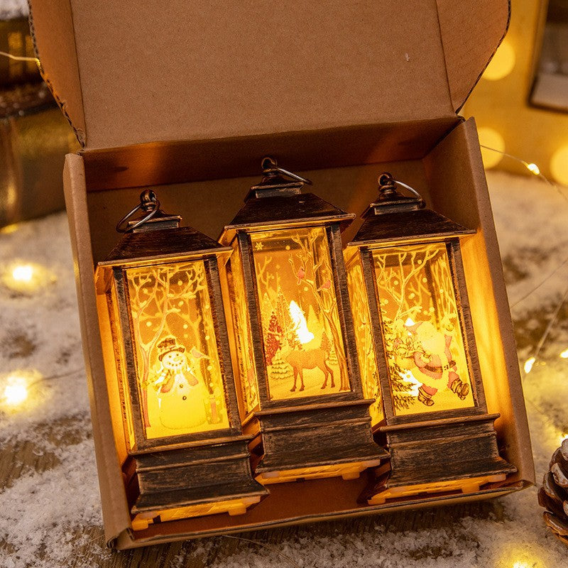 Christmas Decorative Lantern Set Mini Table Lanterns Creative Christmas Gift