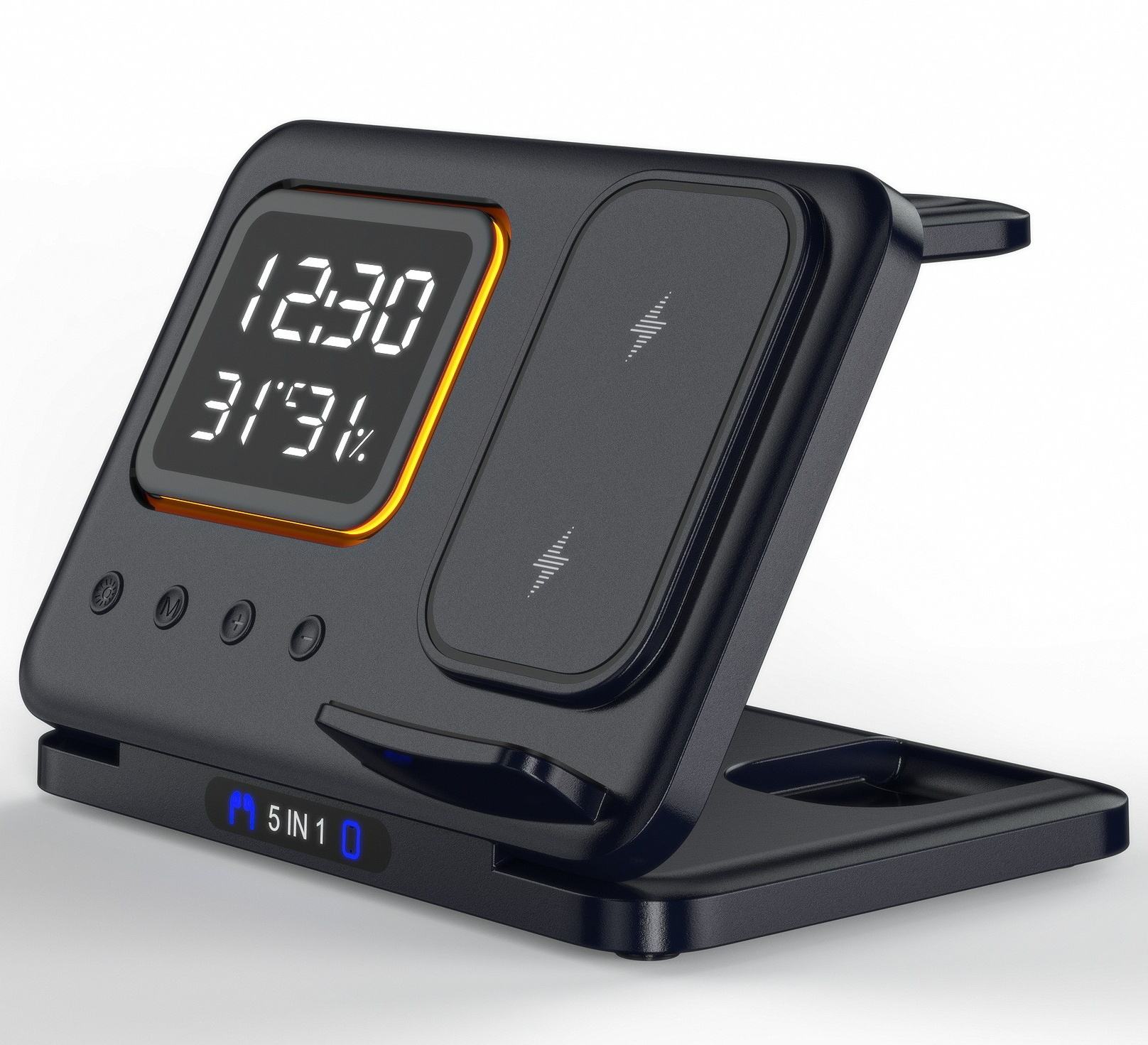 Phone Stand Tabletop 15w Fast Charging 5 in One Universal Wireless Charger Desk Charger for Iphone