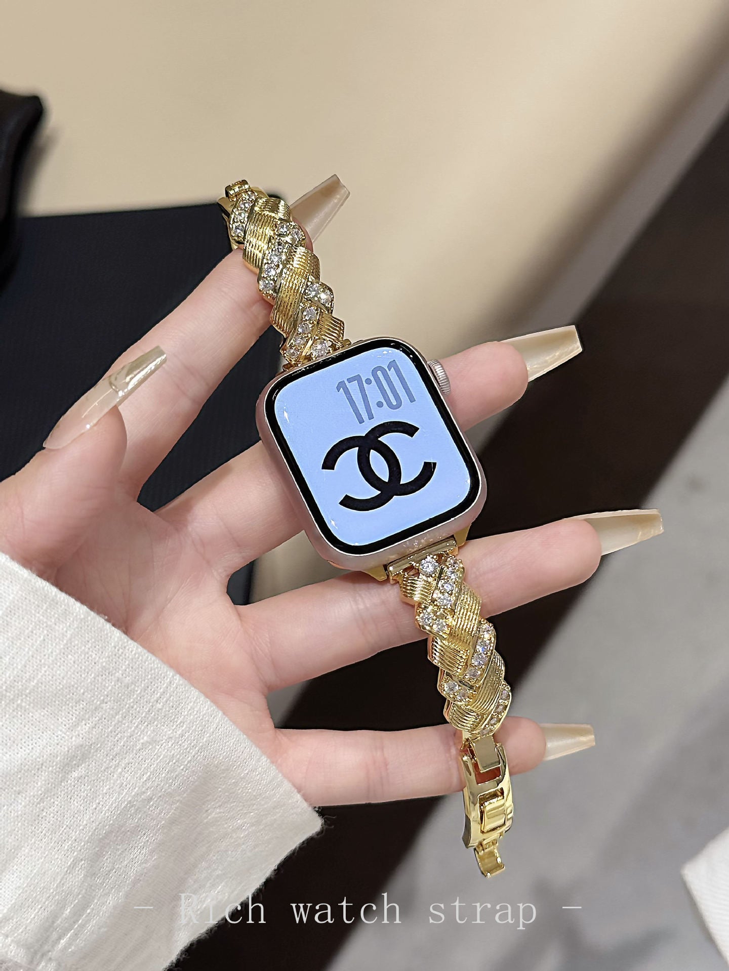 Wheat Spike Diamond-Encrusted Metal Starlight Watch Band for Apple Watch Female