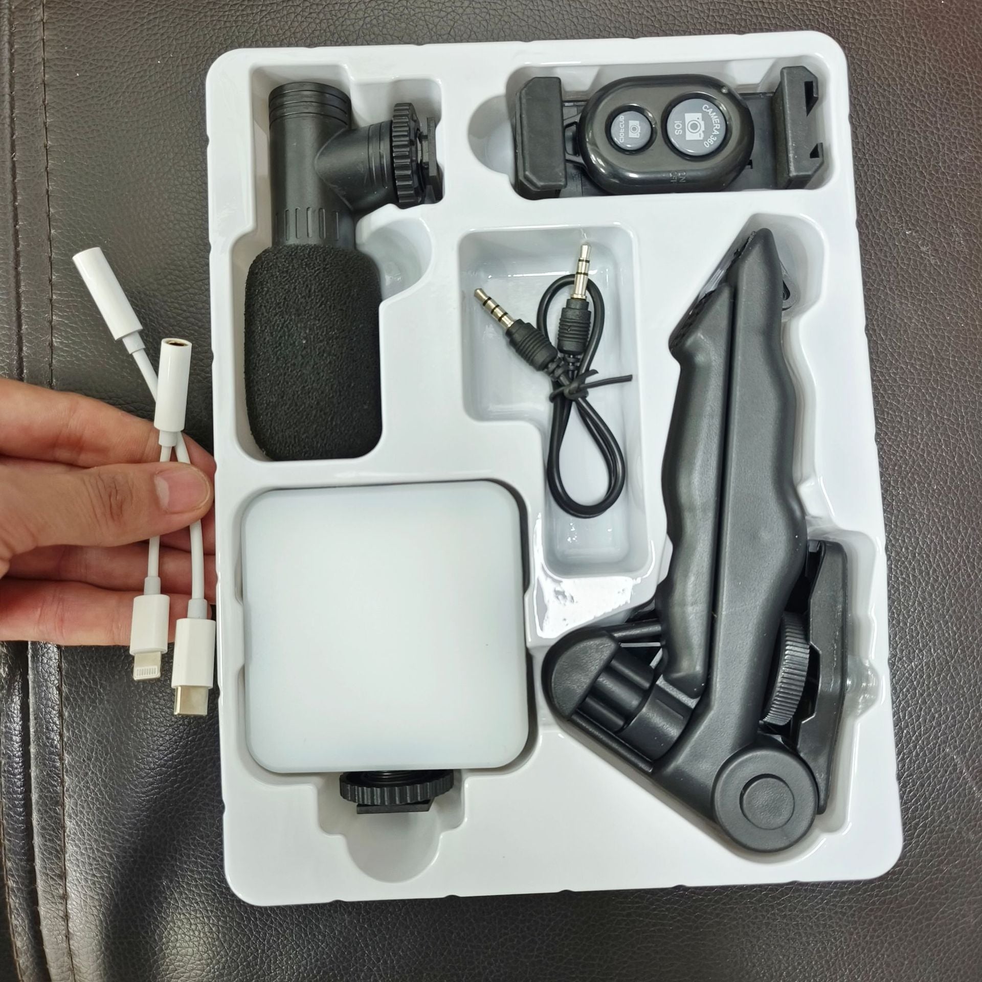 Desktop Beauty Leg Pocket Fill Light with Microphone Set Single Reflex Conference Lamp Handheld Photography with Microphone