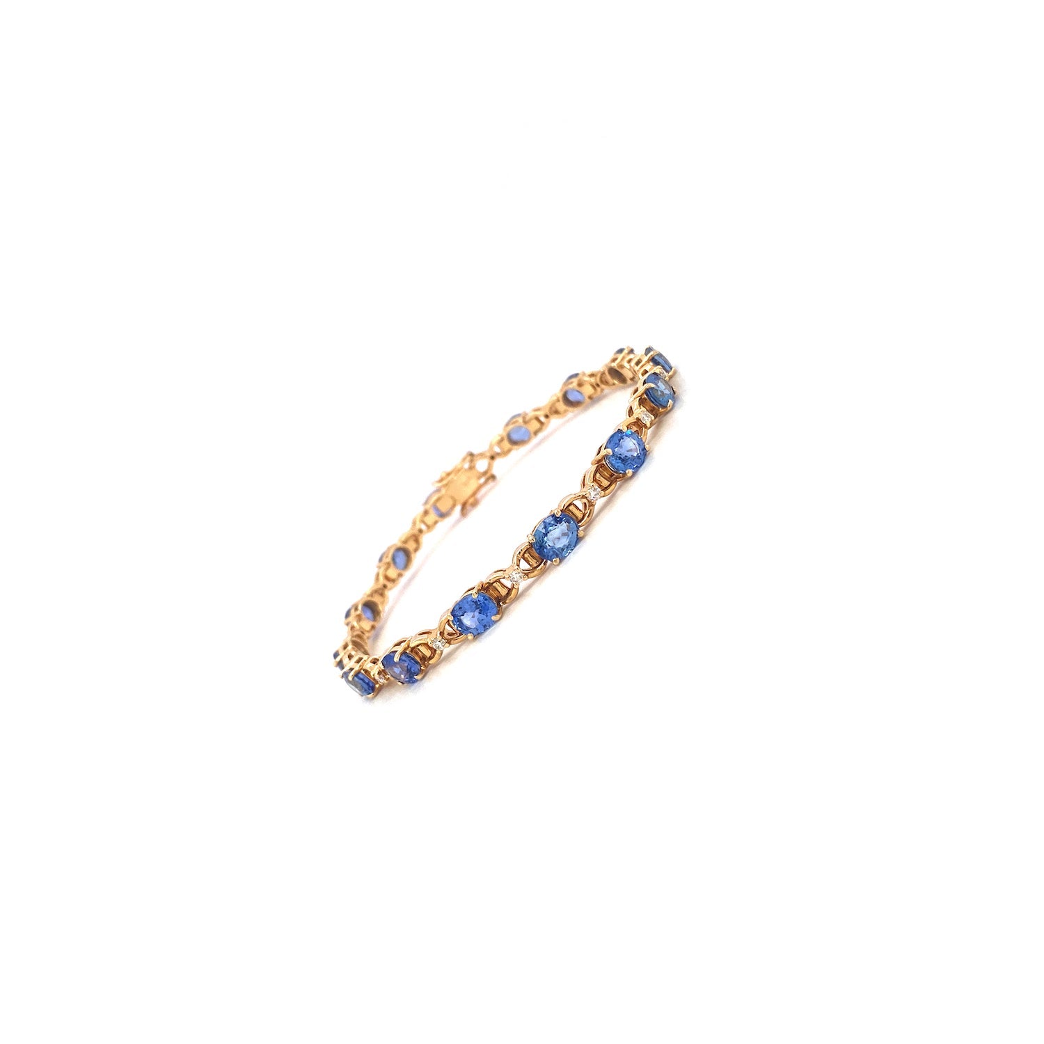 Sapphire and Diamond Bracelet in 14K Yellow Gold - KGD 40959