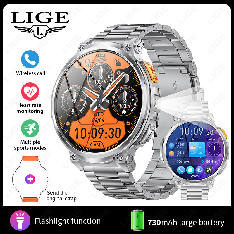 K66 Outdoor Sports with Flashlight Smart Watch for Men