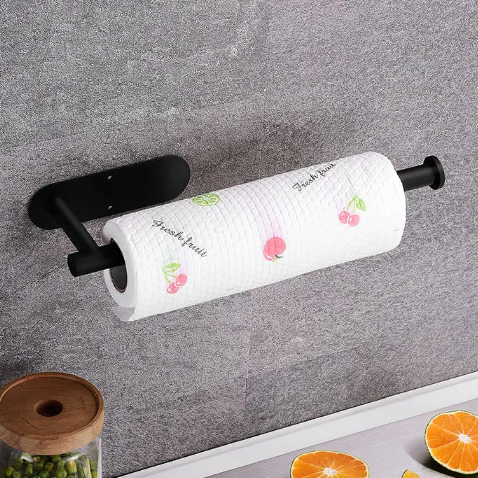 Kitchen Paper Towel Holder Adhesive Tissue Hanger Toilet Roll Paper Dispenser Cabinet.