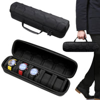 1pc 5-Slot Watch Case | Hard Shell Travel Organizer with Pillow Insert