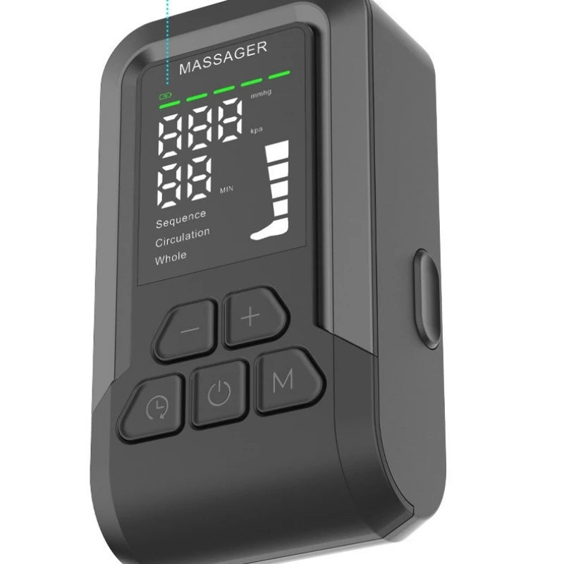 Professional pneumatic leg massagers promote leg relaxation and massage the thighs, calves.