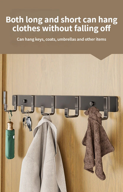 Hooks for hanging clothes at the entrance door, hanging hangers on the wall, and strong hooks for the wardrobe in th