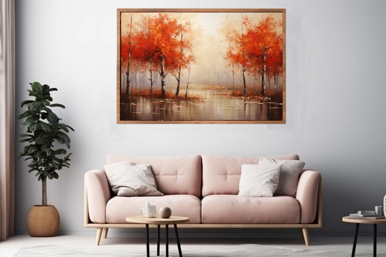 Red Forest  Art Canvas Art Print-2